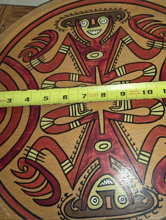 Pottery Plate,a Polychrome design reminiscent of Gran Coclé Artistry From Panama - Picture 4 of 4